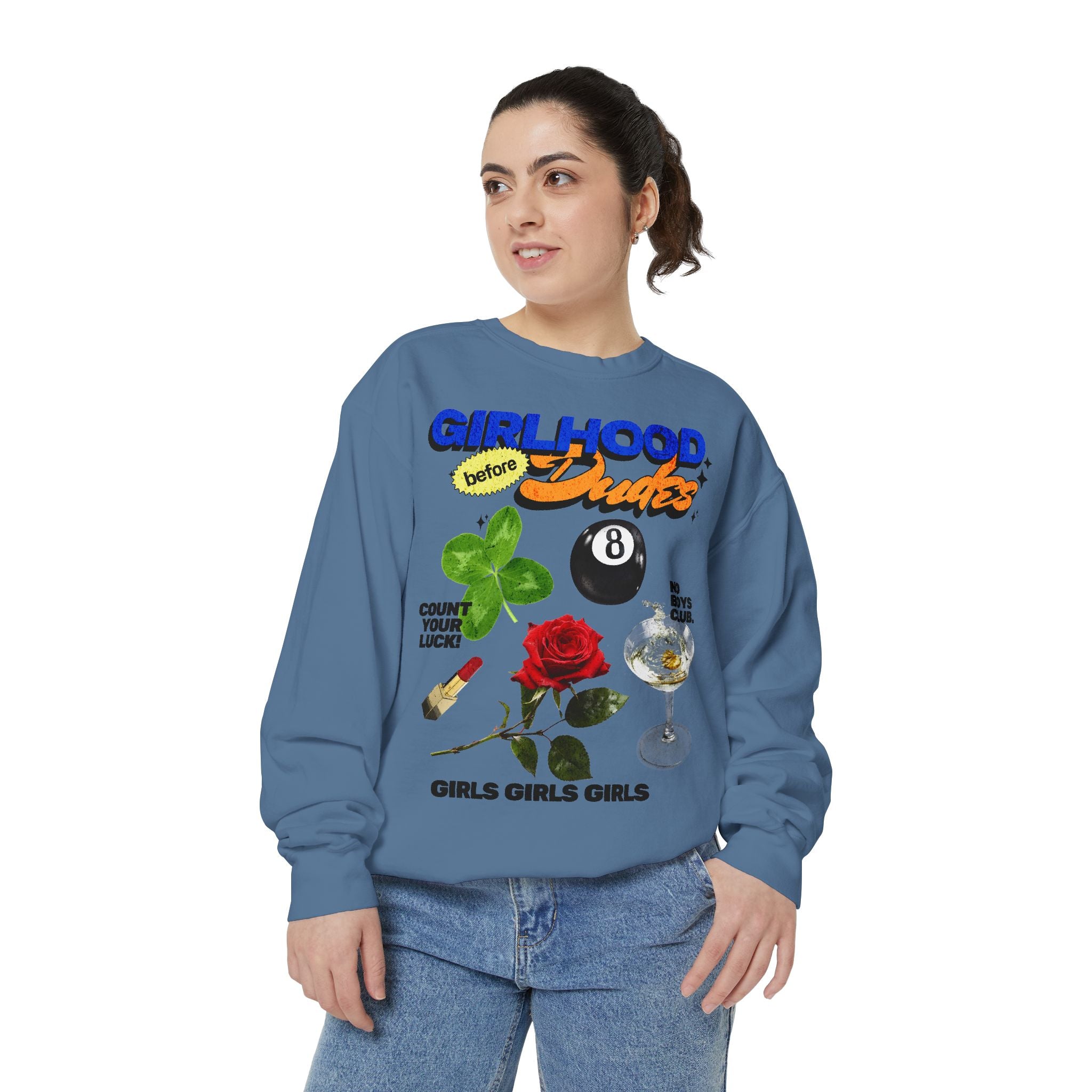 Girlhood over Dudes - Washed Crewneck