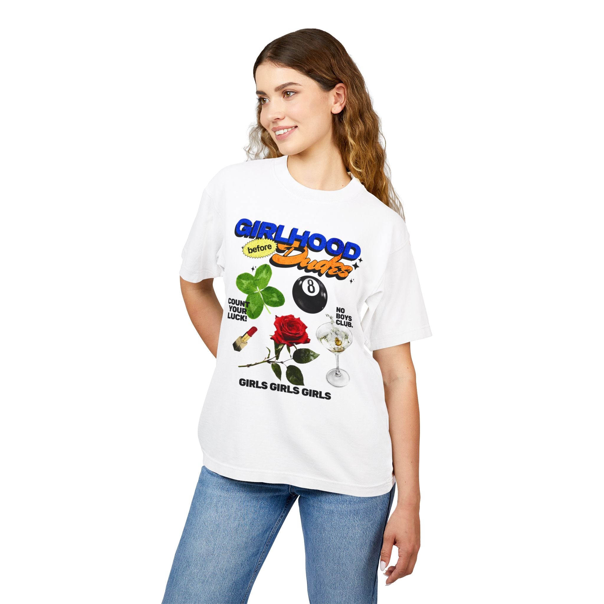 Girlhood over Dudes - Heavy weight Tee