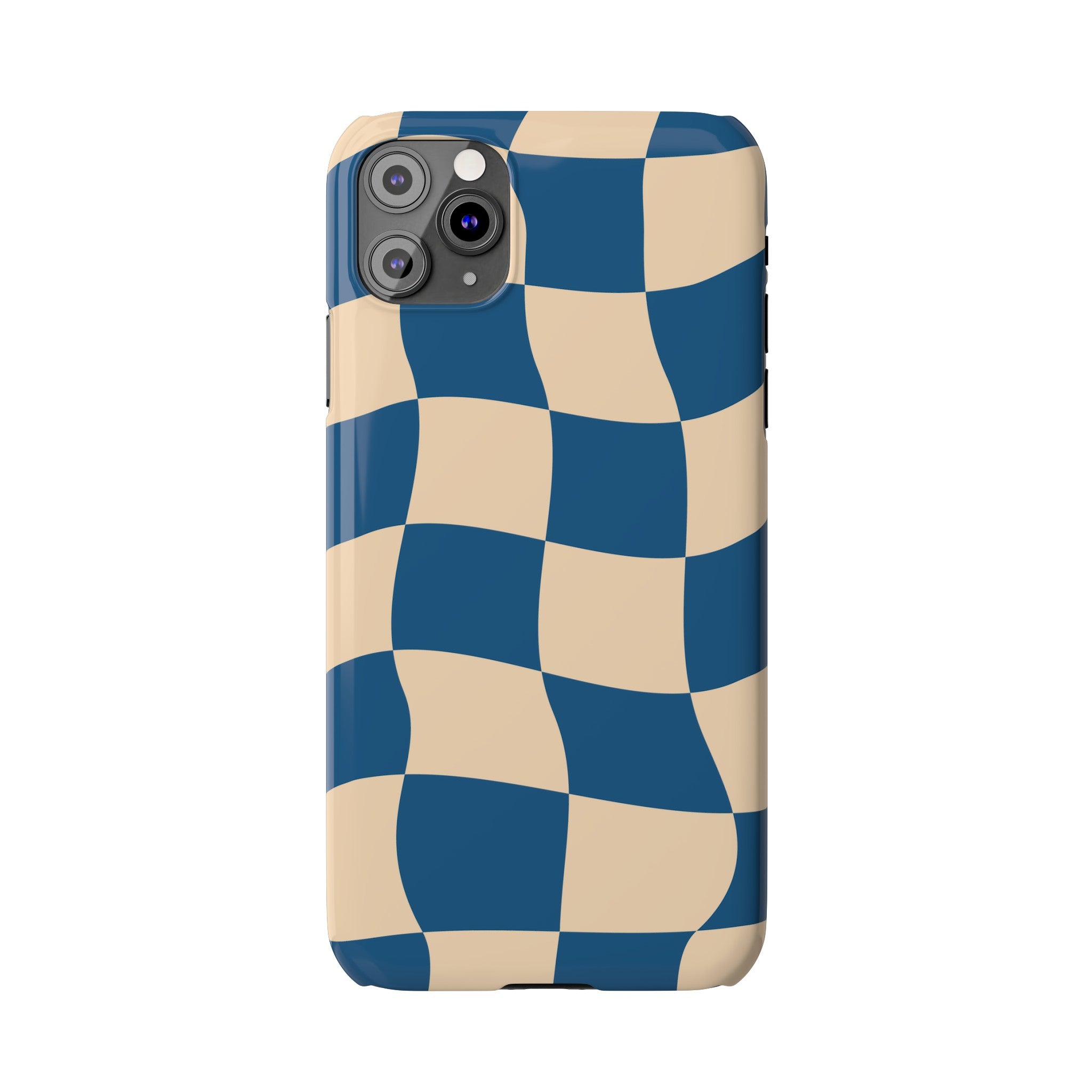 Blue & Cream Checker Iphone Case