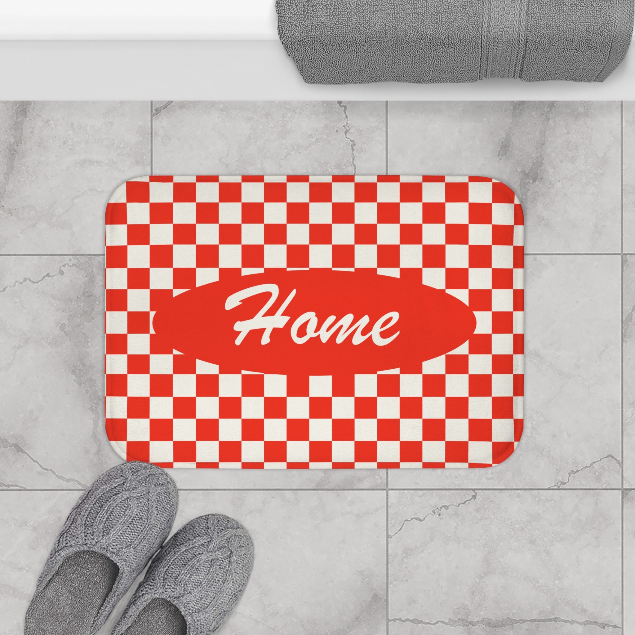 Home Checkered - Bath Mat