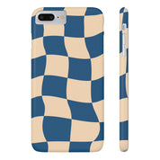 Blue & Cream Checker Iphone Case