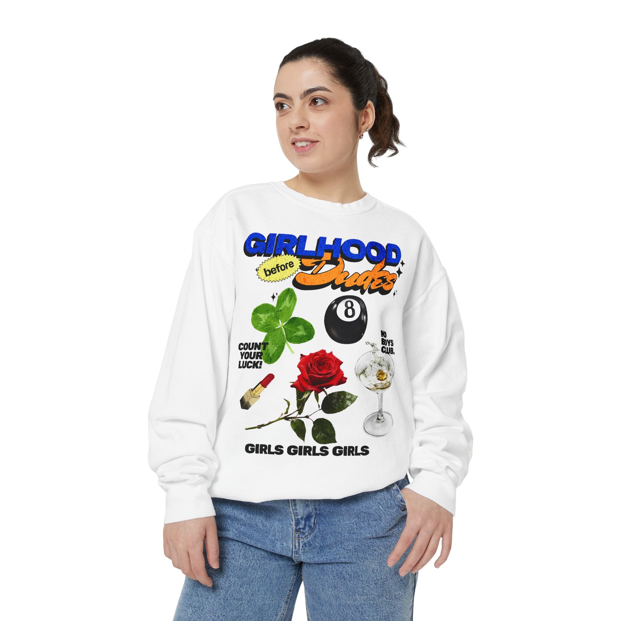 Girlhood over Dudes - Washed Crewneck