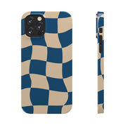 Blue & Cream Checker Iphone Case