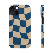 Blue & Cream Checker Iphone Case