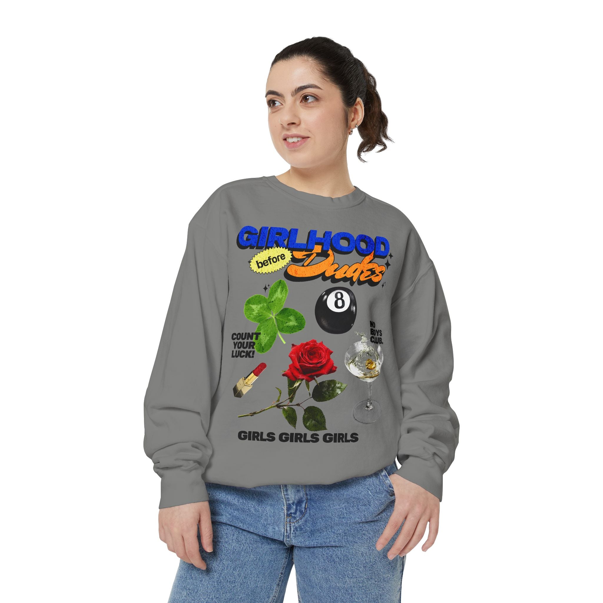 Girlhood over Dudes - Washed Crewneck