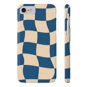 Blue & Cream Checker Iphone Case